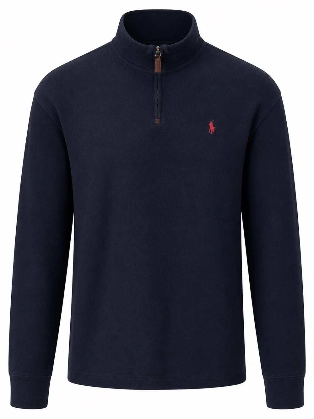 Polo Ralph Lauren Quarter Zip Pullover Sweater Navy Red Pony Size L